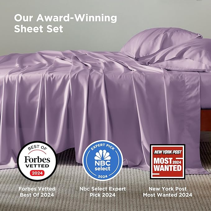 Bedsure Full Size Bed Sheets, Cooling Sheets, Rayon Derived from Bamboo - Image 2
