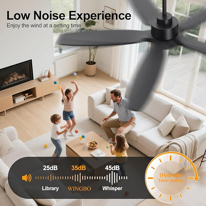 WINGBO 54" Ceiling Fan with Light - Image 7