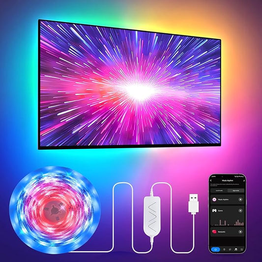 9.84ft RGB+IC LED Lights for 32-43 Inch TV, Backlight Strip Behind TV by Paklighting