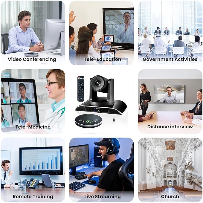 TONGVEO 10x Zoom Conference Room Video Camera System, All-in-One HD 1080P 60fps - Image 9