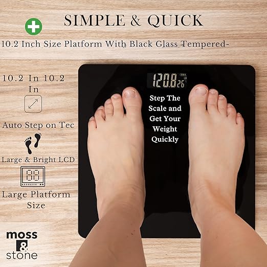 Moss & Stone Black Digital Bathroom Scale - Image 2