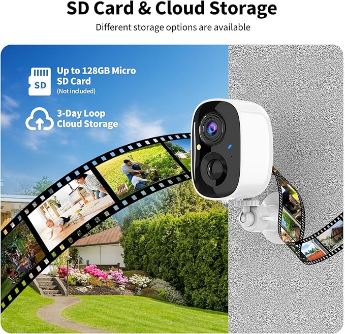 2K UHD Smart Wireless Security Camera Indoor/Outdoor, Battery Powered WiFi - Image 4