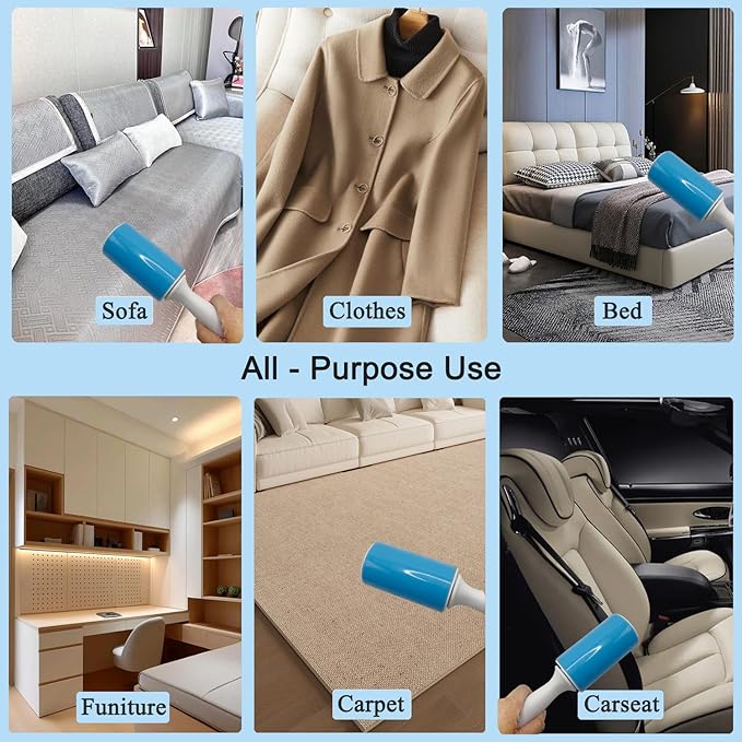Reusable Washable Lint Roller 3 Pack, Sticky Gel Lint Rollers, Cat Dog Pet Hair - Image 3