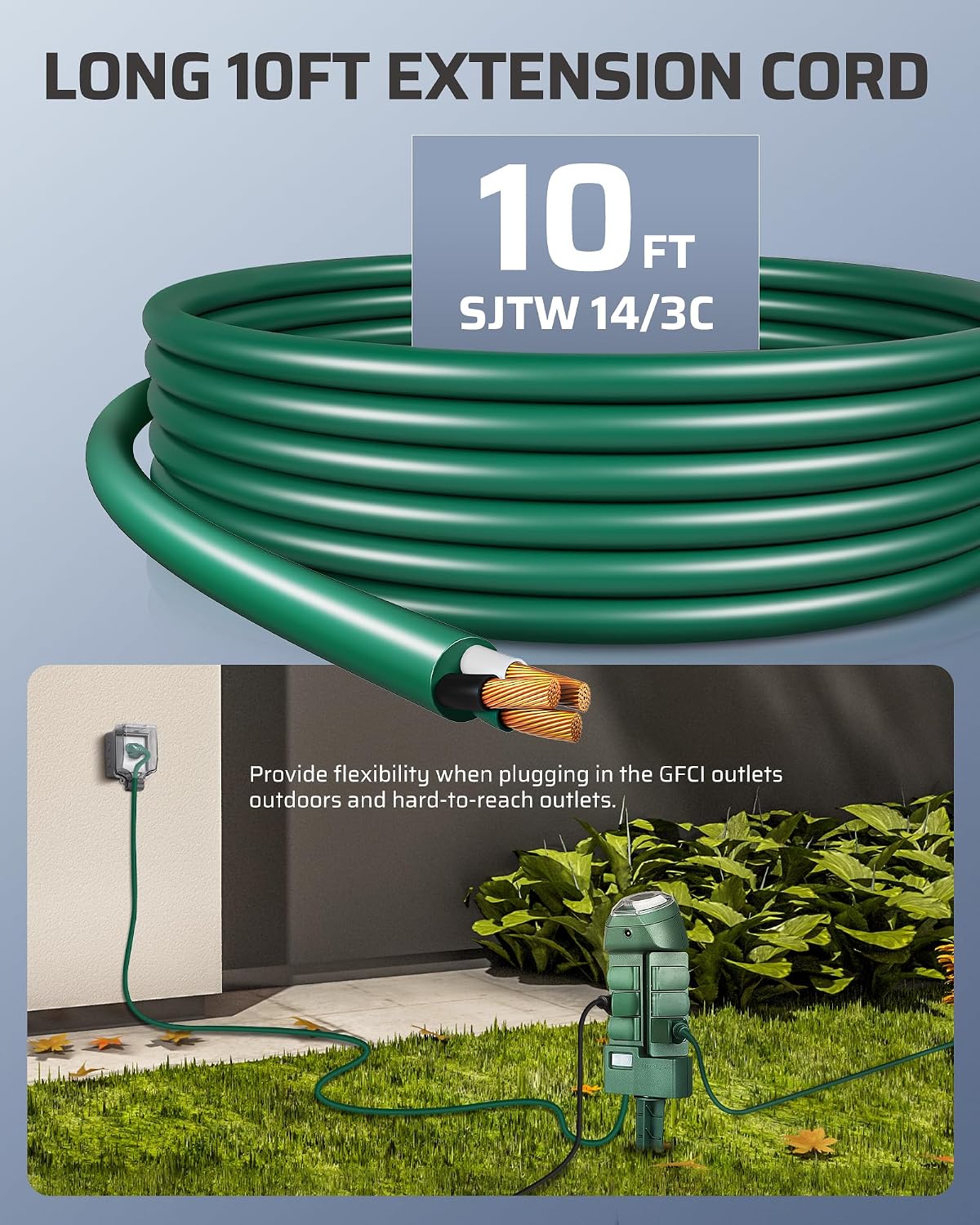 DEWENWILS Outdoor Power Strip Timer with Photocell, 6 Outlets 10ft Cord | Waterproof Countdown Light Control, Dusk to Dawn Timer, Works for Garden, Yard, Patio Lights, Decoration, 1875W/15A UL Listed