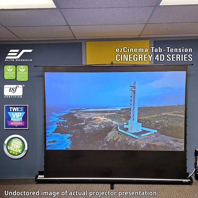 Elite Screens ezCinema Tab-Tension CineGrey 4D, 123-inch 16:9, Manual Floor - Image 8