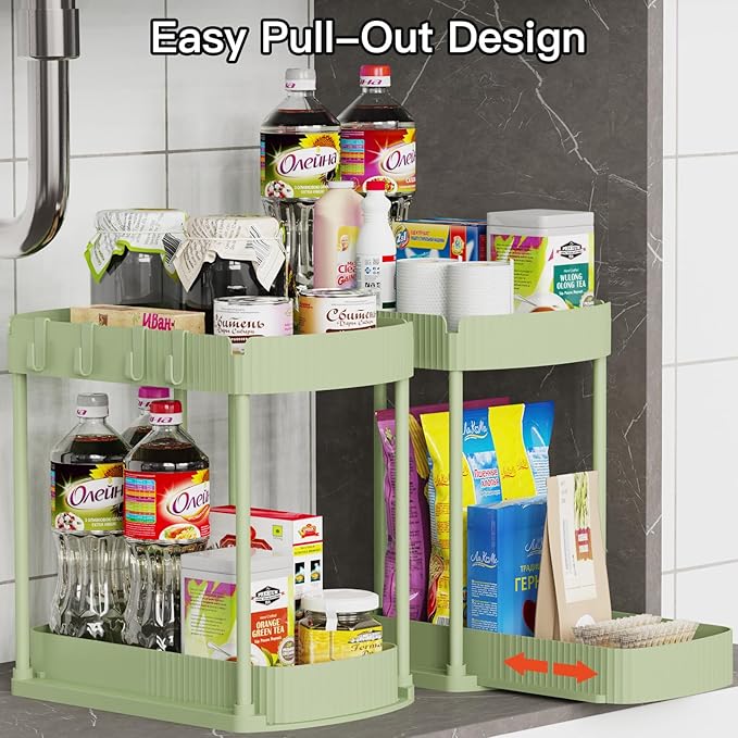 Ukeetap 2 Pack Multi-Purpose Pull-Out Storage Organizers, Under Sink Organizers - Image 4