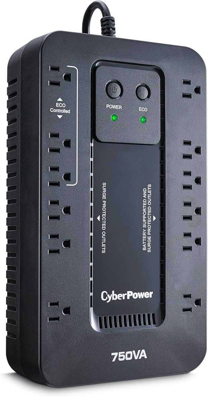 CyberPower EC750G Ecologic Battery Backup & Surge Protector UPS System - Image 3