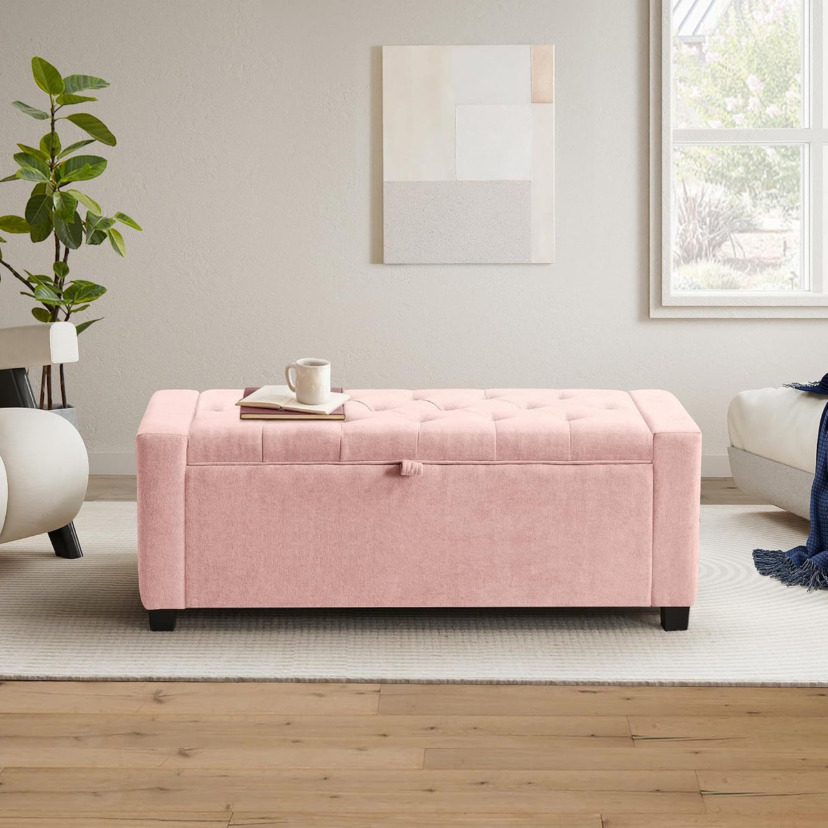 grainell 42.13” storage ottoman bench, upholstered tufted bedroom, main product view