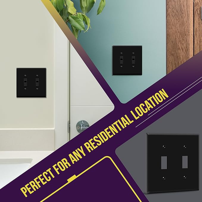 ENERLITES Double Toggle Switch Cover, Two Gang Light Switch Wall Plate - Image 4