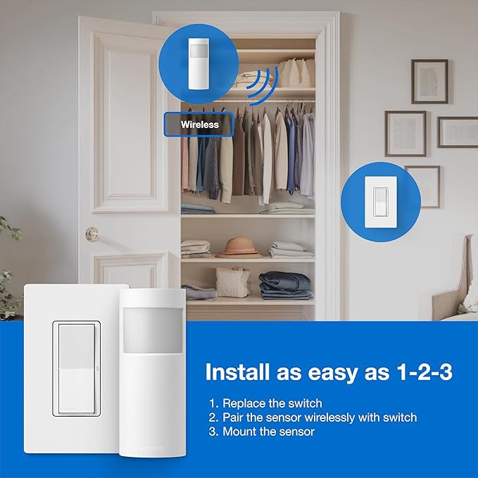 Lutron Wireless Motion Sensor and Claro Light Switch - Image 4