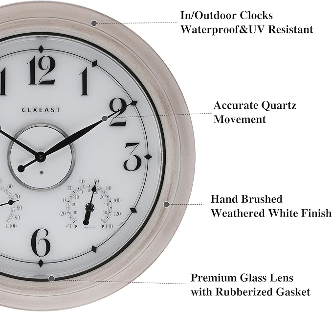 CLXEAST 18 Inch Illuminated Outdoor Clock - Image 2