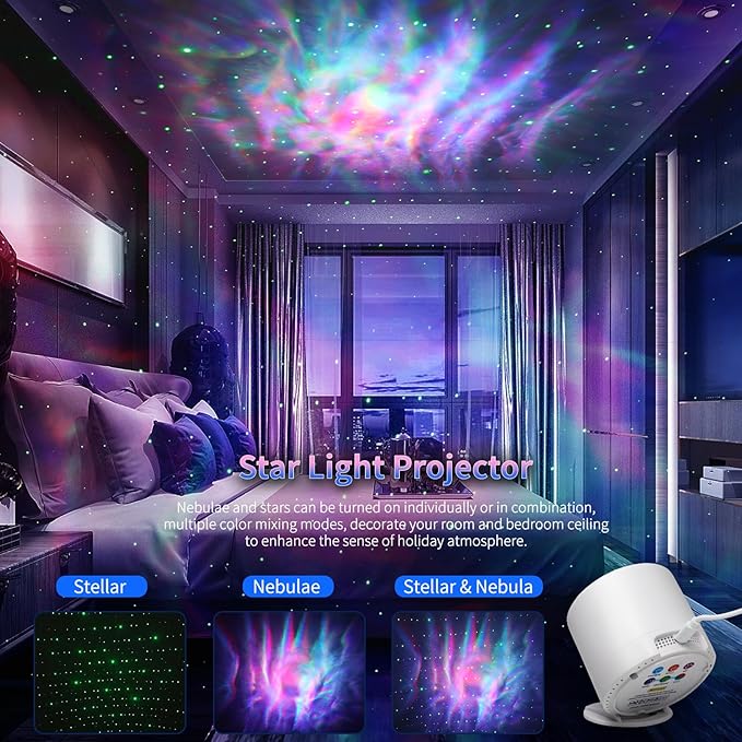 Star Projector, Galaxy Projector, Remote Control & Timer Galaxy Light, LED - Image 2