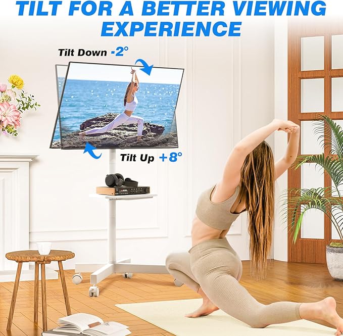 Rfiver Mobile TV Stand for 23-60 Inch LCD LED Flat/Curved Panel Screen TVs up - Image 5