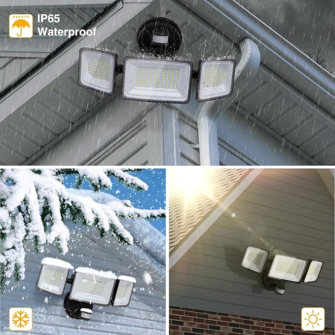 Onforu 100W LED Security Lights Motion Sensor Light Outdoor, 9000lm Super - Image 6