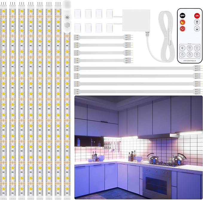 LAFULIT 8 PCS Under Cabinet Lighting Kit, Bright Under Cabinet Lights, Flexible - Image 9