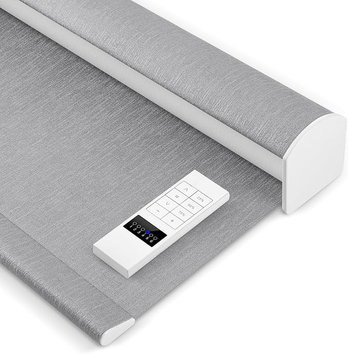 Zshine Motorized Blackout Window Blinds Customize Width Remote Control Wireless by ZSHINEHome