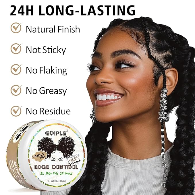 8.8 OZ Edge Control Wax for Women Strong Hold Non-greasy Edge Control Smoother - Image 4