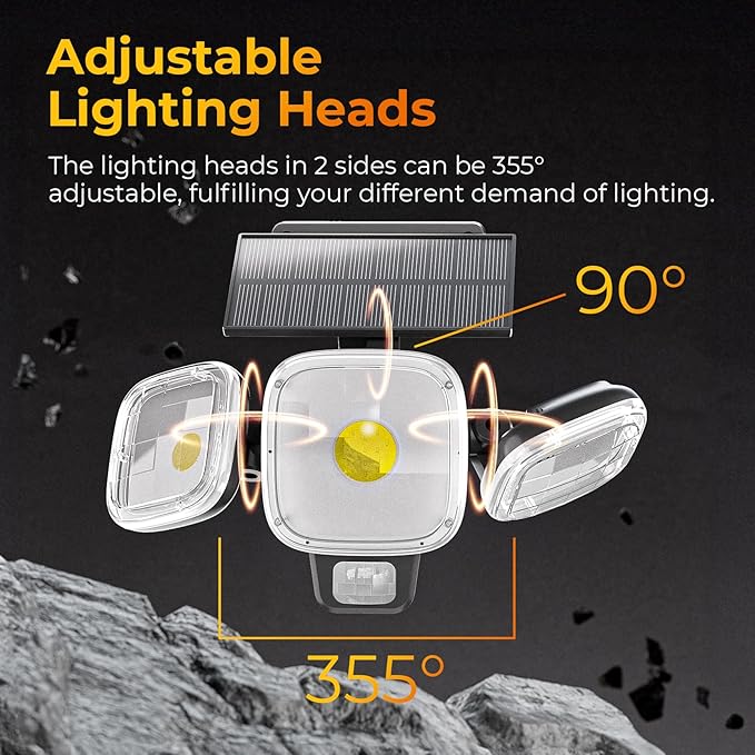 ESLIGHTION Solar Motion Sensor Outdoor Lights, 3 Modes LED Security Flood Light - Image 4