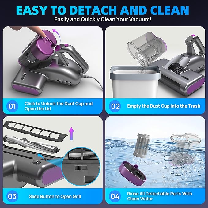 Beroya Mattress Vacuum Cleaner UVC 253.7nm Light - Image 8