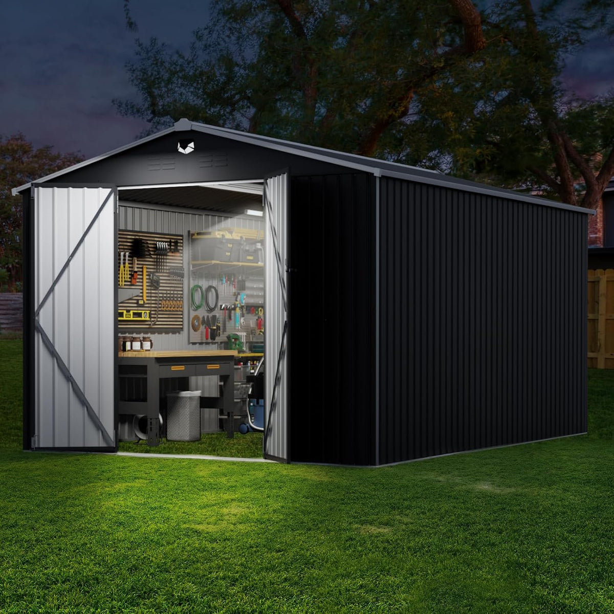 metal storage shed,outdoor storage building 10x14,large backyard sheds, view 9