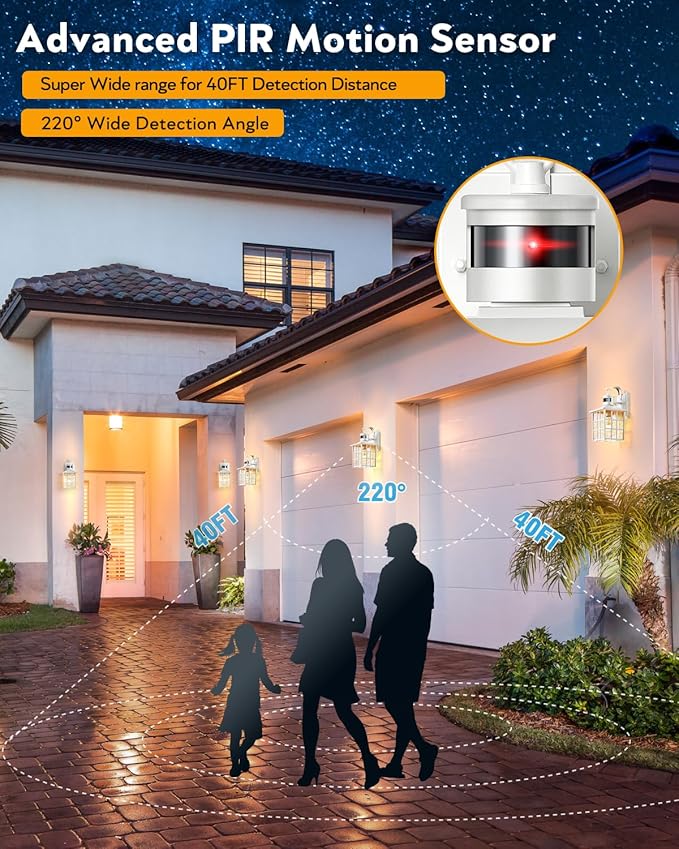 VIANIS Motion Sensor Outdoor Lights, Exterior Light Fixture, Anti-Rust 100% - Image 5