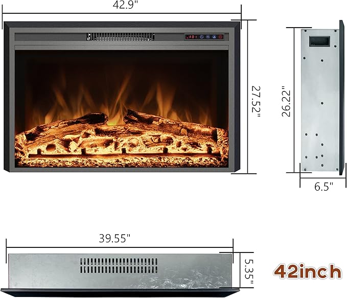 Trim Kit for 42.9" W x 27.5" H Electric Fireplace Inserts - Image 3