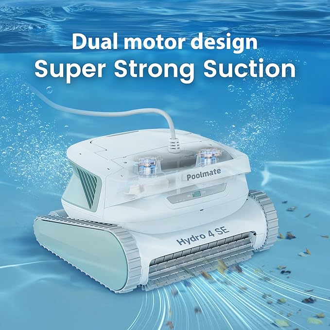 Hydro 4SE Robotic Pool Cleaner, S-Shaped Path/Auto Wall/Waterline Cleaning - Image 3