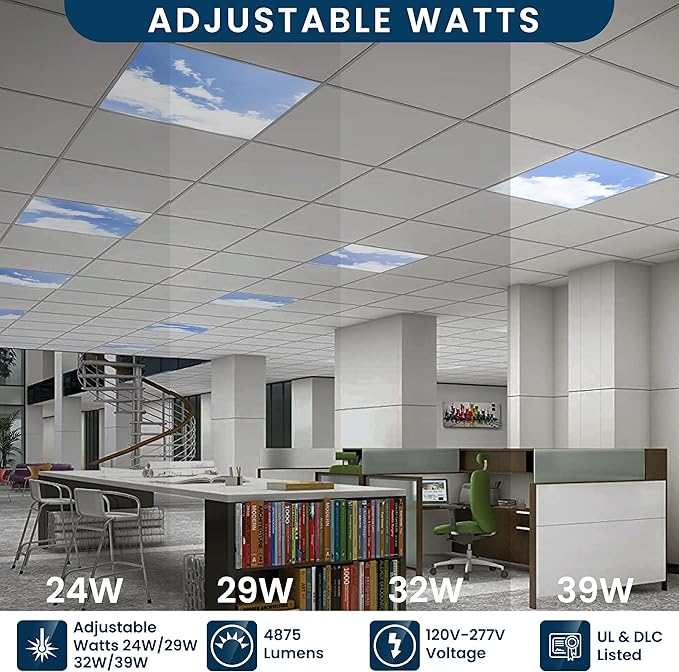 4 Pack 2x4 LED Flat Panel Light Drop Ceiling Fixture - Image 4