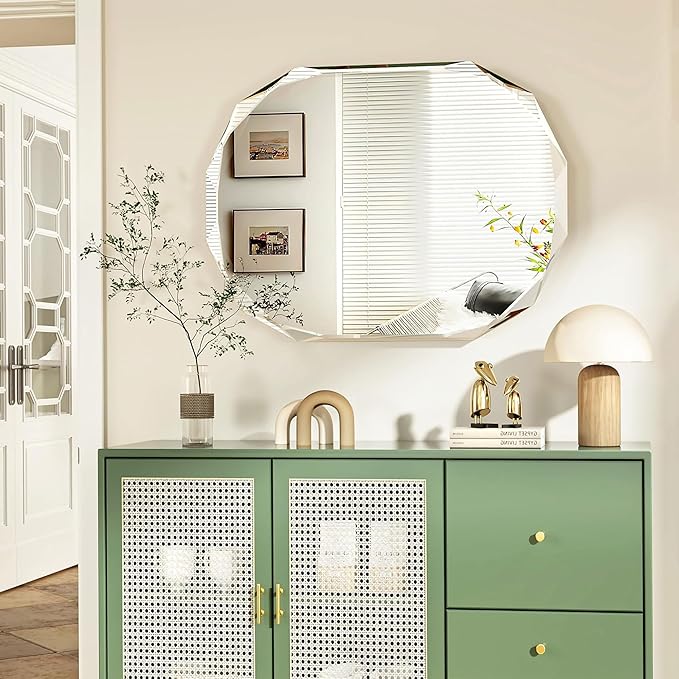 Bathroom Mirrors for Over Sink, Round Frameless Mirrors for Wall, 24x36 Inch - Image 6