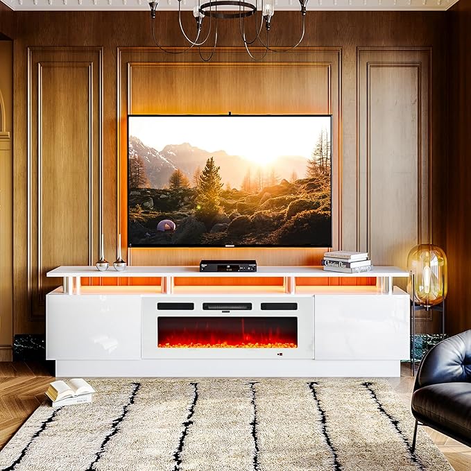 oneinmil 80" Modern Electric Fireplace TV Stand - Image 9