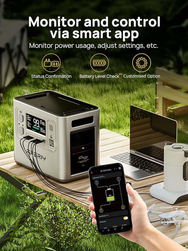 AFERIY P210 Portable Power Station 2400W, 2048Wh LiFePO4 Battery Generator - Image 5