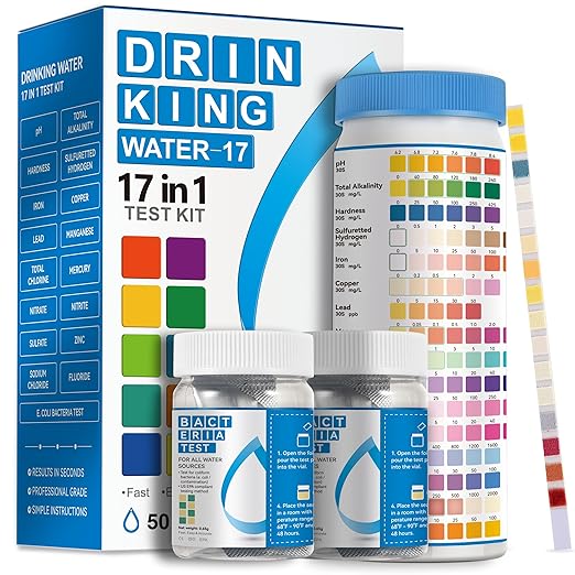 AAwipes Drinking Water Test Strips 17 in 1 50 Strips + 2 Bacteria Tester Kits by AAWipes