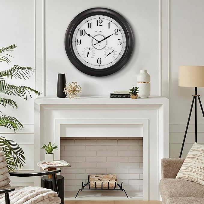 CLXEAST Illuminated Indoor Outdoor Clocks Waterproof 18 inch - Image 9