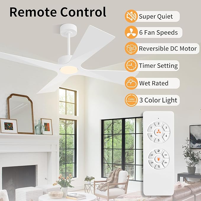 WINGBO 54" Wet Rated Outdoor Ceiling Fan - Image 3