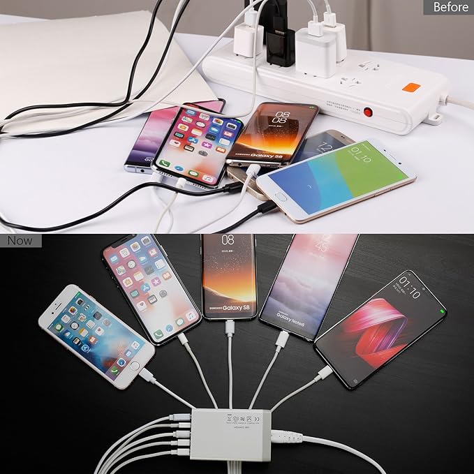 Desktop 5 Port USB Wall Charger 40W 8A, USB Hub Charging Station - Image 7