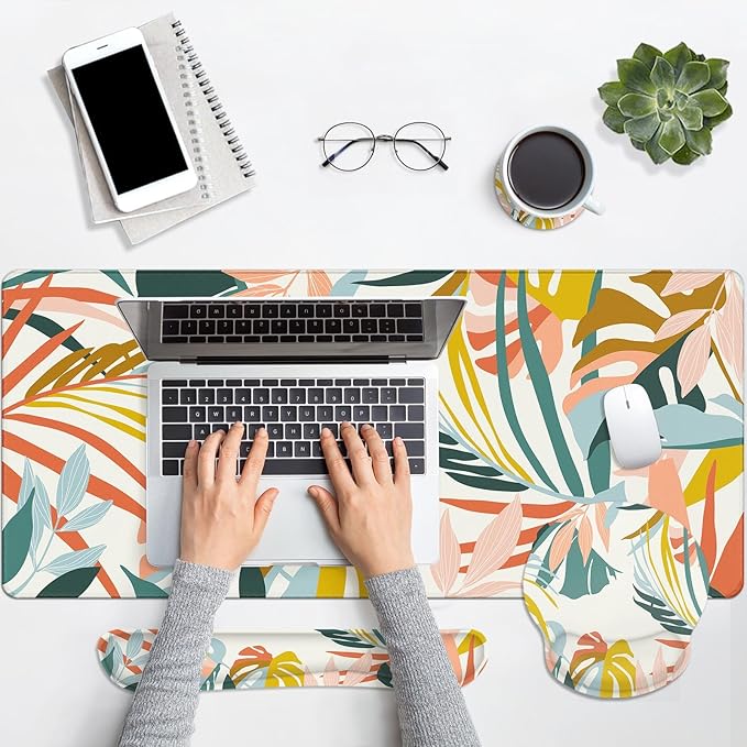 Britimes Bohemian Rainforest Keyboard Mouse Pad Set 4in1 Large - Image 2