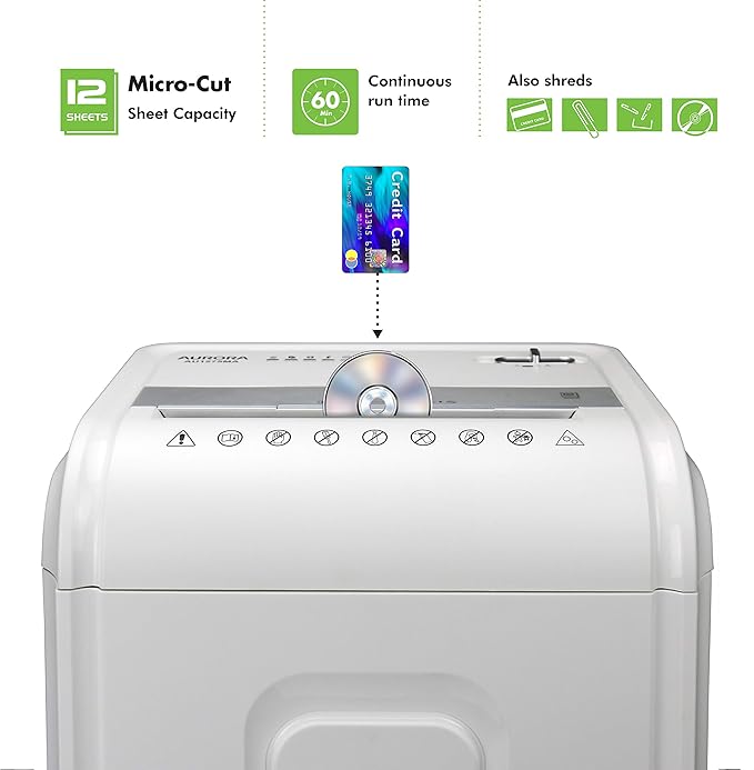 Aurora AU1275MA Professional Grade 12-Sheet Micro-Cut Paper and CD/Credit Card - Image 2