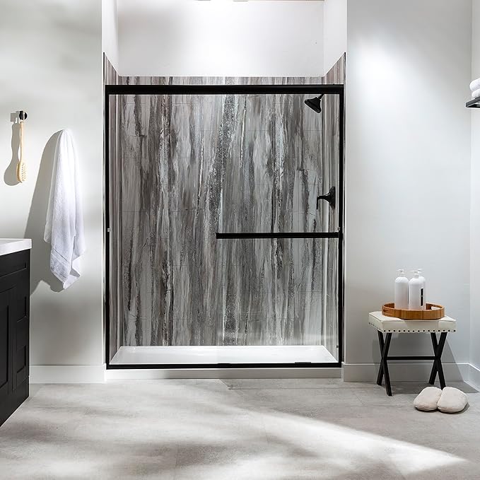Palisade 78in x 60in x 30in Waterproof Vinyl Shower Surround Kit - Image 3