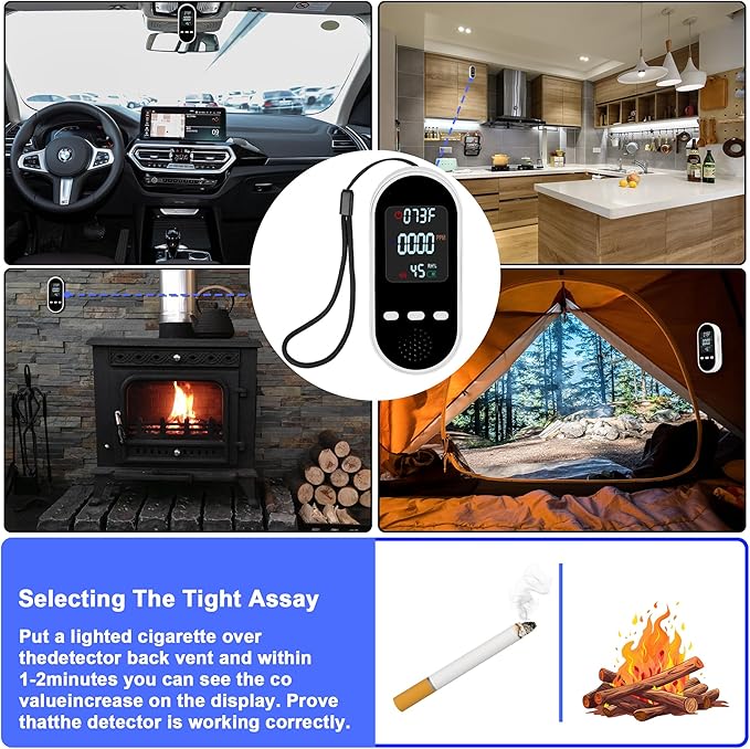 Vzmcov Portable Carbon Monoxide Detector Mini air Quality Monitor - Image 7