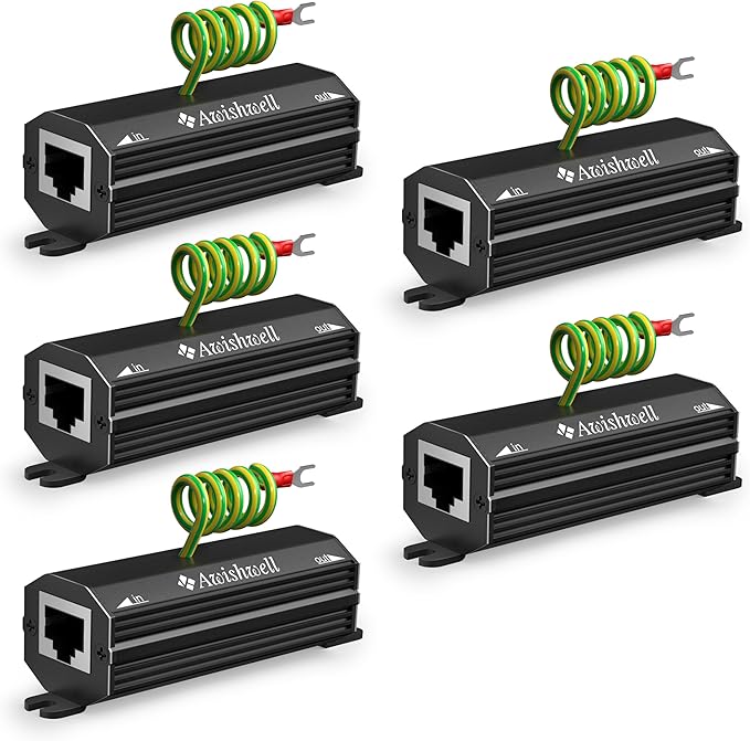 Awishwell Ethernet Surge Protector Gigabit, 10 Pack PoE++ RJ45 Surge Protector by Awishwell