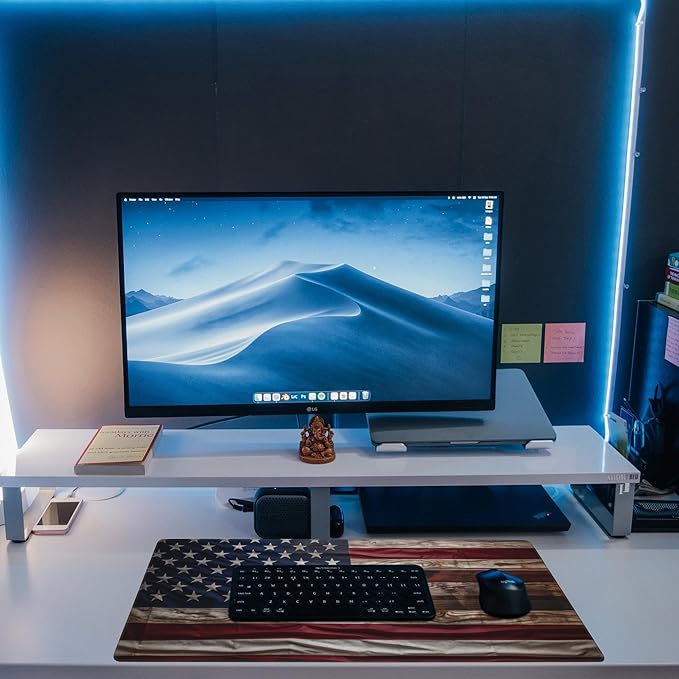 Eflxamz Large Gaming Mouse Pad for Desk, Wooden American Flag Desk Mat - Image 6