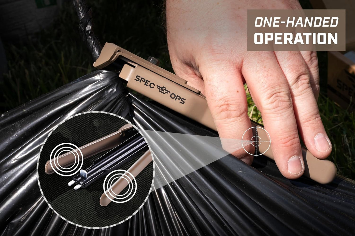 Spec Ops M7 Auto-Feed Hog Ring Pliers Kit, Heavy Duty One-Handed C-Ring Tool with 1,000 16 Gauge Hog Ring Fasteners, Spring-Loaded 50 Ring Magazine