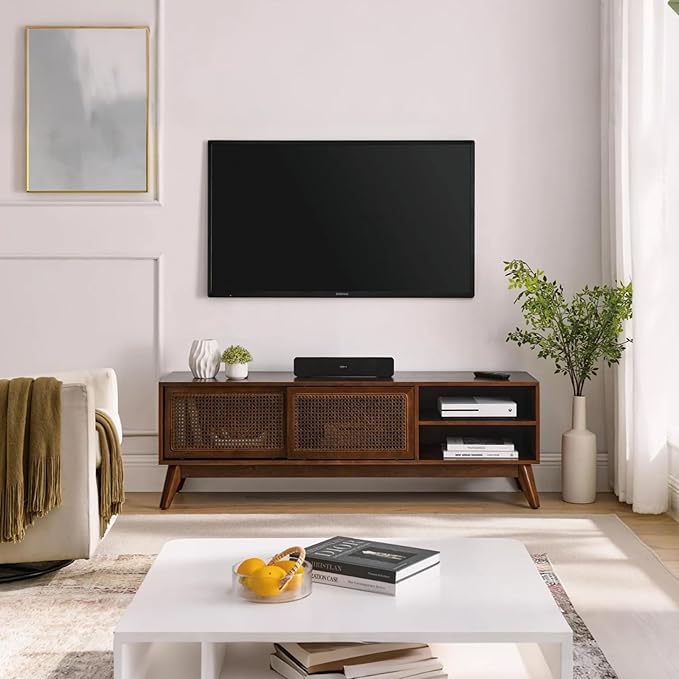 LKTART TV Stand for TVs up to 65'', Mid Century Modern Entertainment Center - Image 8