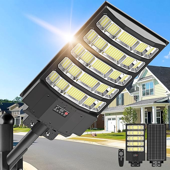 OKPRO Solar Street Lights Outdoor, 10000W Solar Lights Outdoor Waterproof by OKPRO
