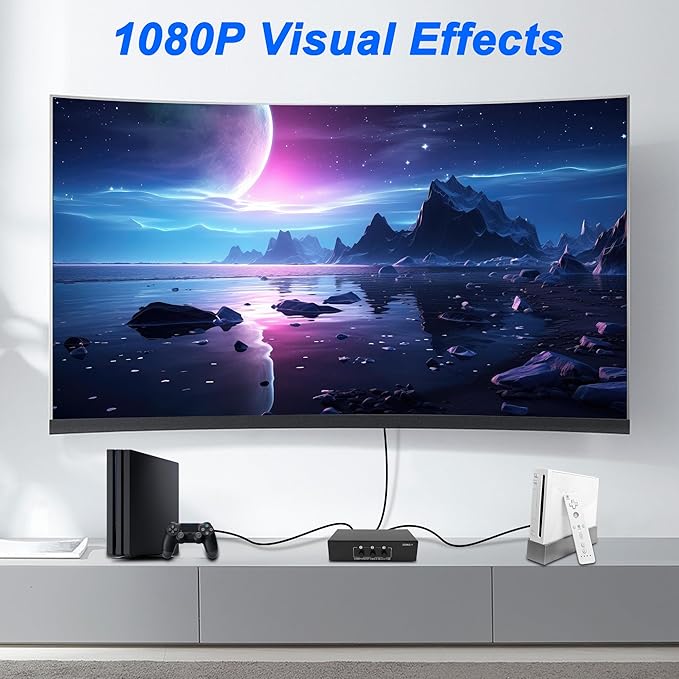 XMSJSIY Component AV Video Switch 3 in 1 Out Composite 5 RCA YPbPr RGB Selector - Image 5