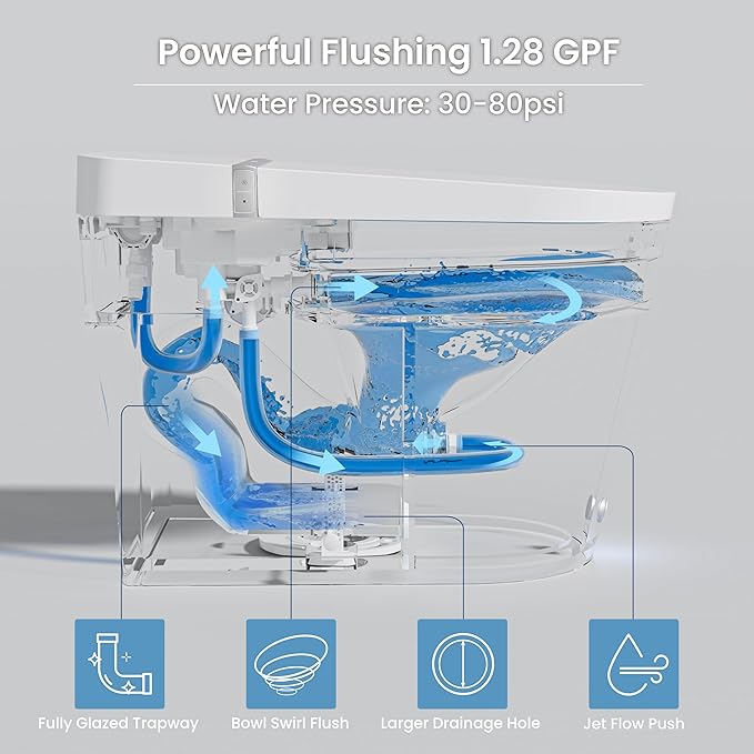 Casta Diva Smart Toilet with Bidet Built in, Bidet Toilet with Wider Heated Seat - Image 3