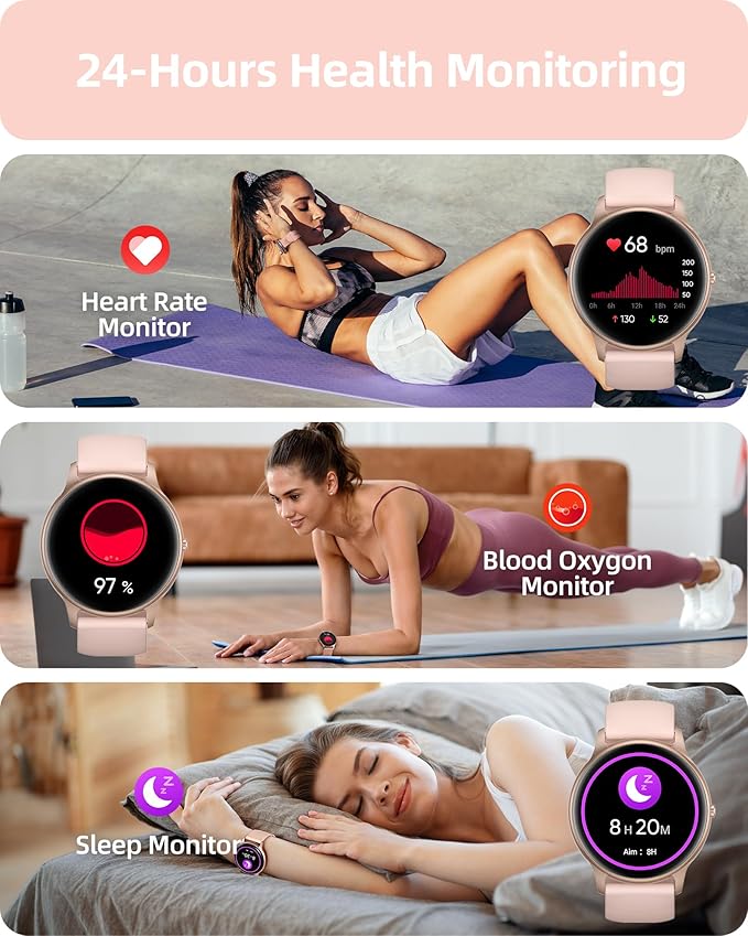 Parsonver Smart Watch for Women, HD Screen Fitness Tracker IP68 Waterproof - Image 3