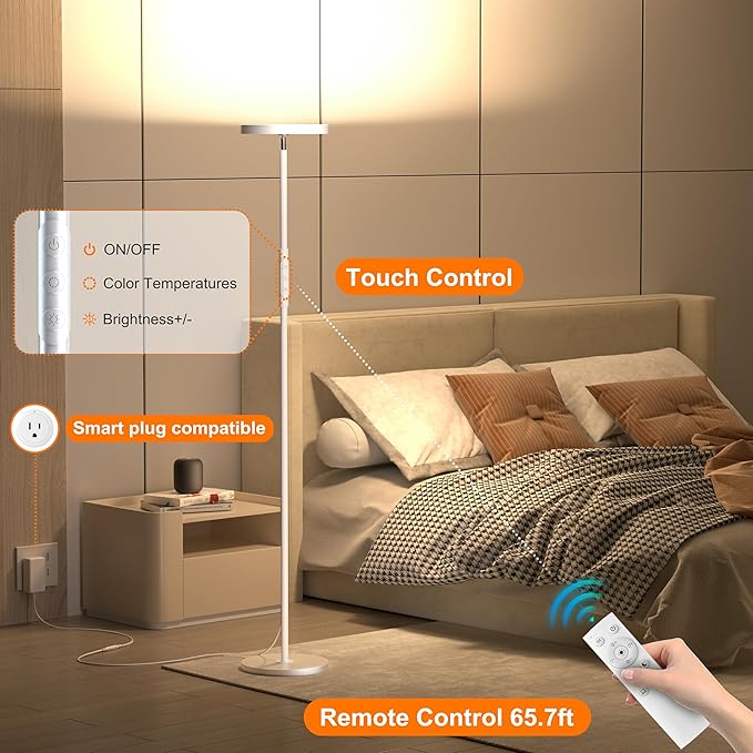 LED Floor Lamp, 3600LM Bright Standing Lamp 350W Equivalent - Image 4