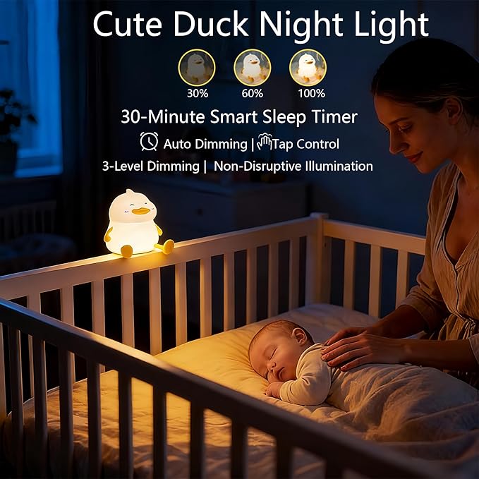 Duck Night Light for Kids, Cute Benson Ducks Gifts, Squishy Touch Silicone - Image 4