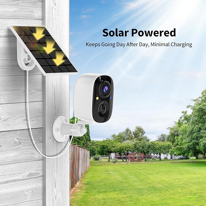 2K FHD WiFi Wireless Cameras Solar Powered, Security Cameras Wireless Outdoor - Image 2